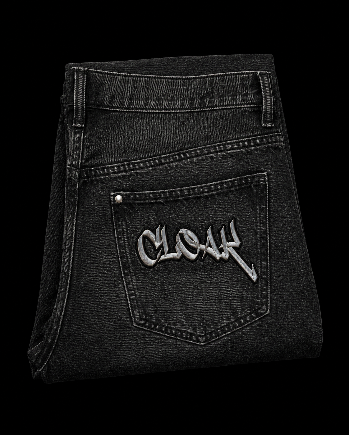 V2 Black Baggy Jeans